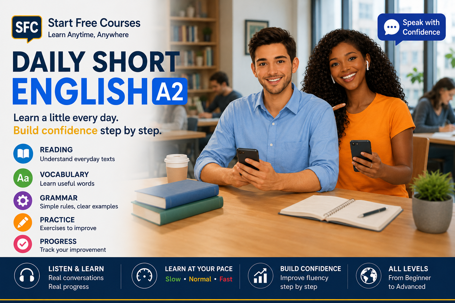 Daily Short English A2 elementary course